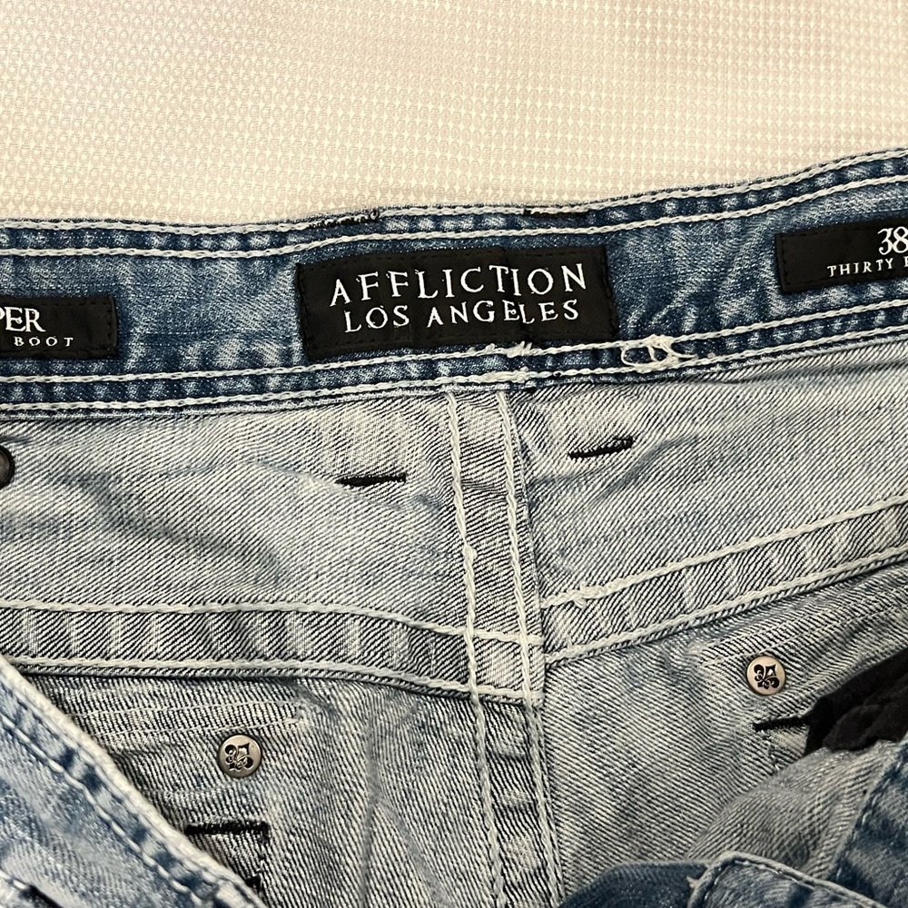 Men’s Vintage Affliction Cooper Distressed Rugged & Stylish Jeans - Picture 5 of 10
